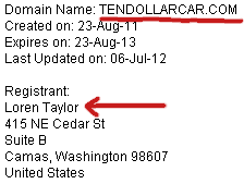 tendollarcar-whois