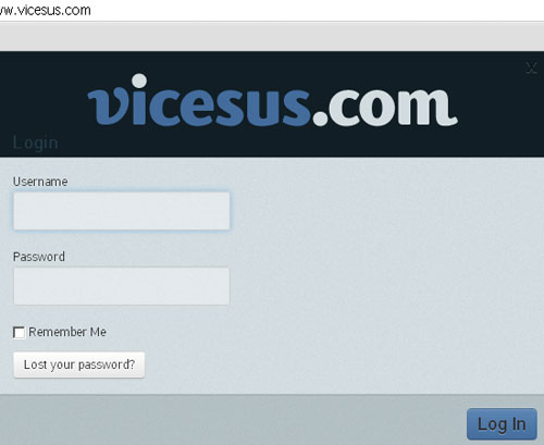 vicesus-login-screen