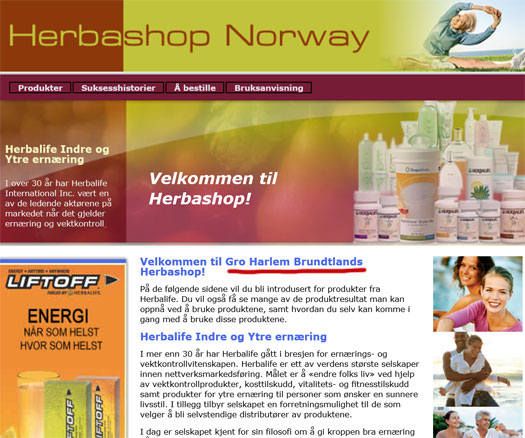 gro-harlem-brundtland-herbashop-norway-website-herbalife