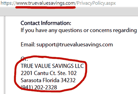corporate-address-true-value-savings-website