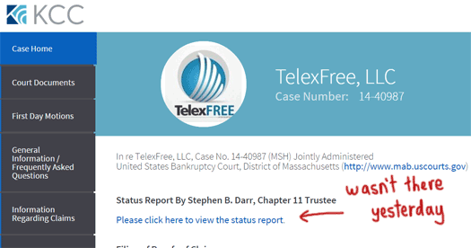status-report-telexfree-trustee-Kurtzman-Carson-Consultants-website
