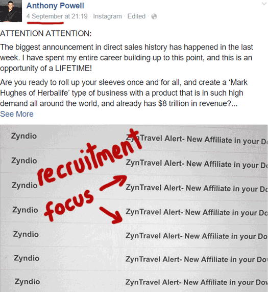 recruitment-focus-anthony-powell-promoting-zyndio-zyntravel-facebook