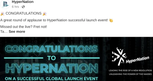 hypernation success launch facebook