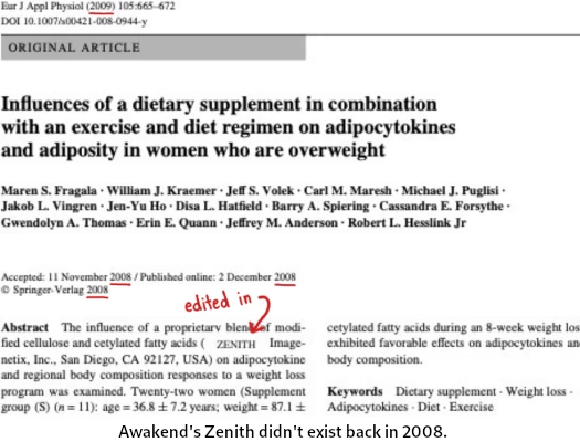 Awakend misleads consumers with doctored Zenith study