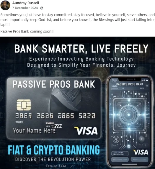 passive pros bank marketing aundray russell facebook